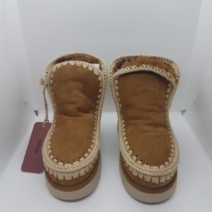 Nwb Mou 18 Shearling Ankle Boots In Cognac Sz 8